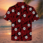 Personalized Logo Red Floral Hawaiian Shirt Gift for Teams - HQLOL