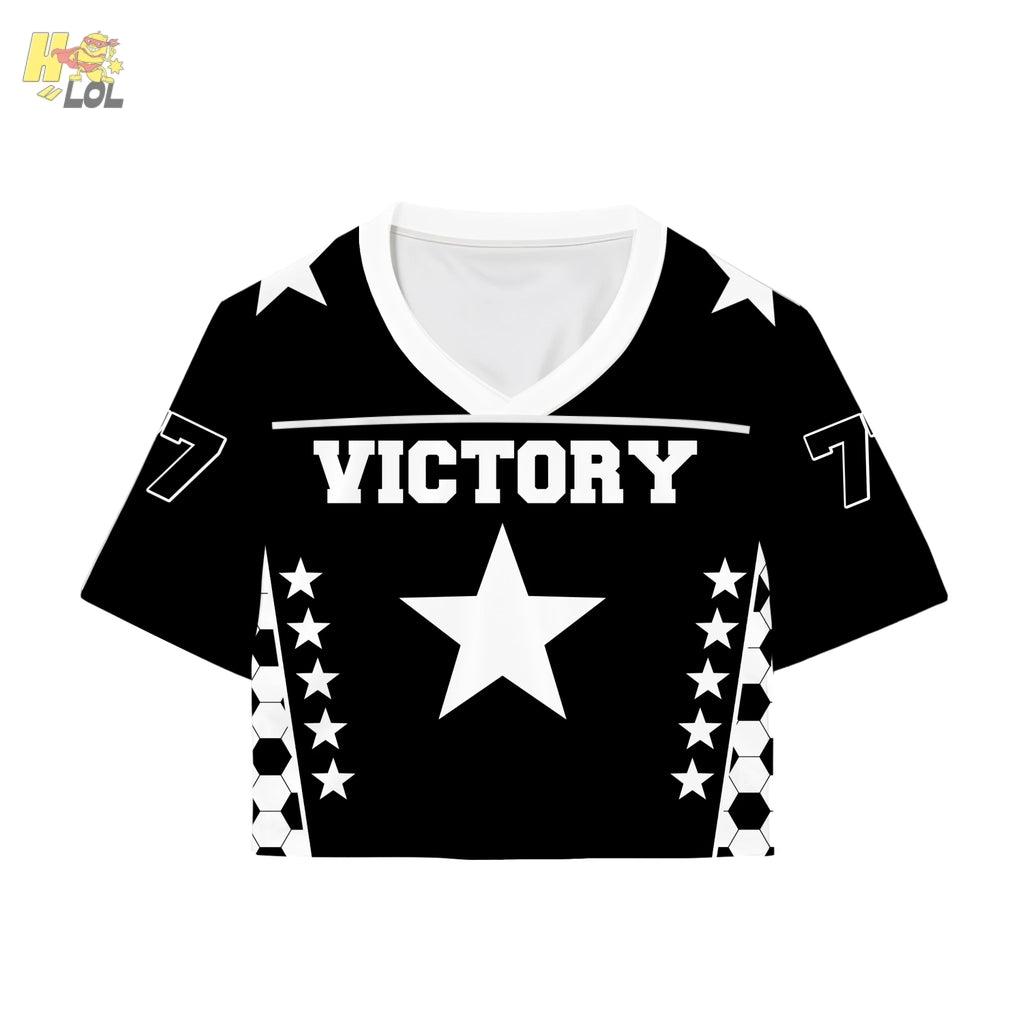 Custom Number Name Soccer Croptop Jersey Gift for Her - HQLOL
