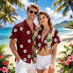 Personalized Logo Hibiscus Vertical Border Hawaiian Shirt Gift For Dad - HQLOL