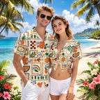 Personalized Logo Tropical Stamp Hawaiian Shirt Gift for Travelers - HQLOL