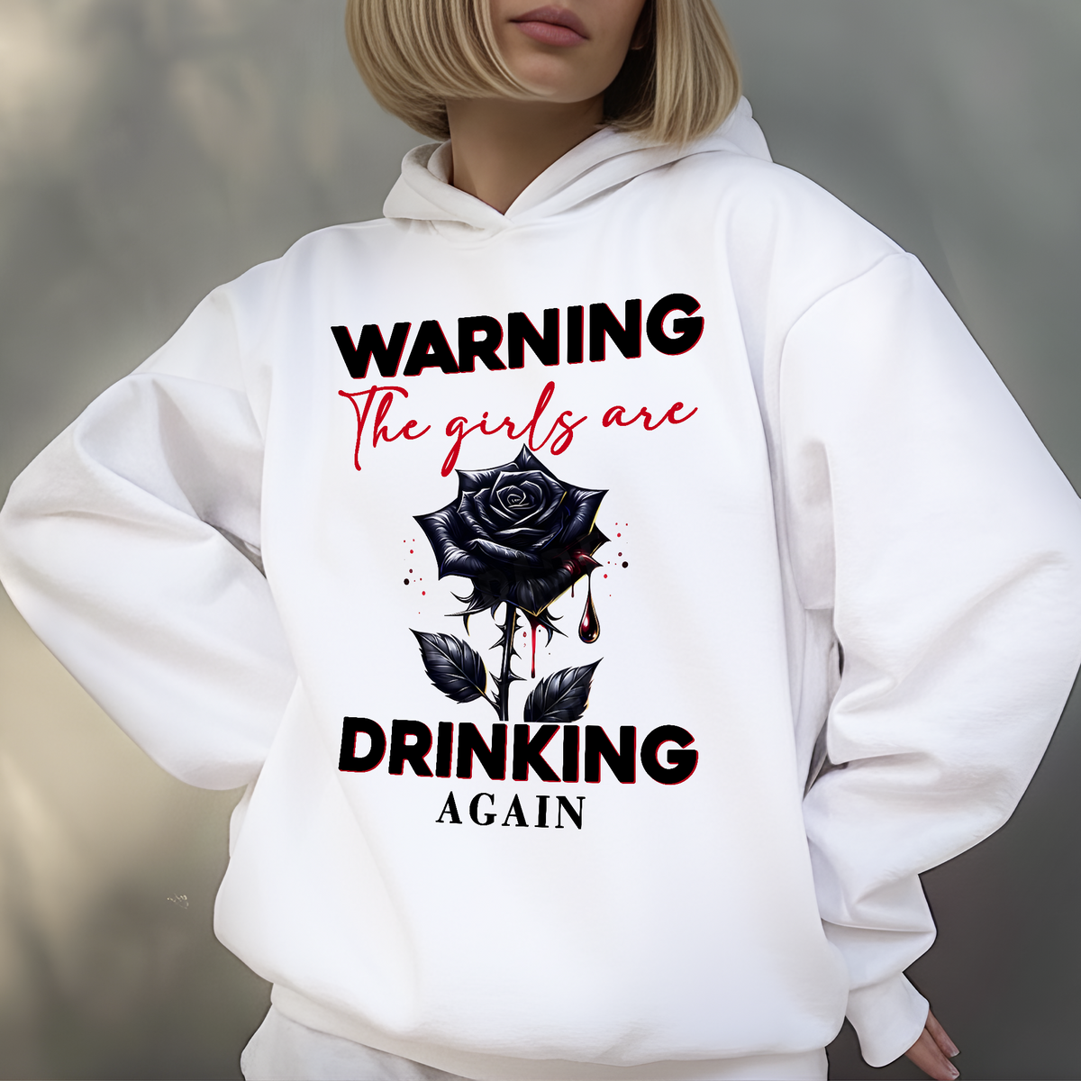 Anti Valentine Warning Girls Drinking Hoodie Gift for Single - HQLOL