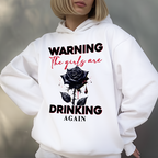 Anti Valentine Warning Girls Drinking Hoodie Gift for Single - HQLOL
