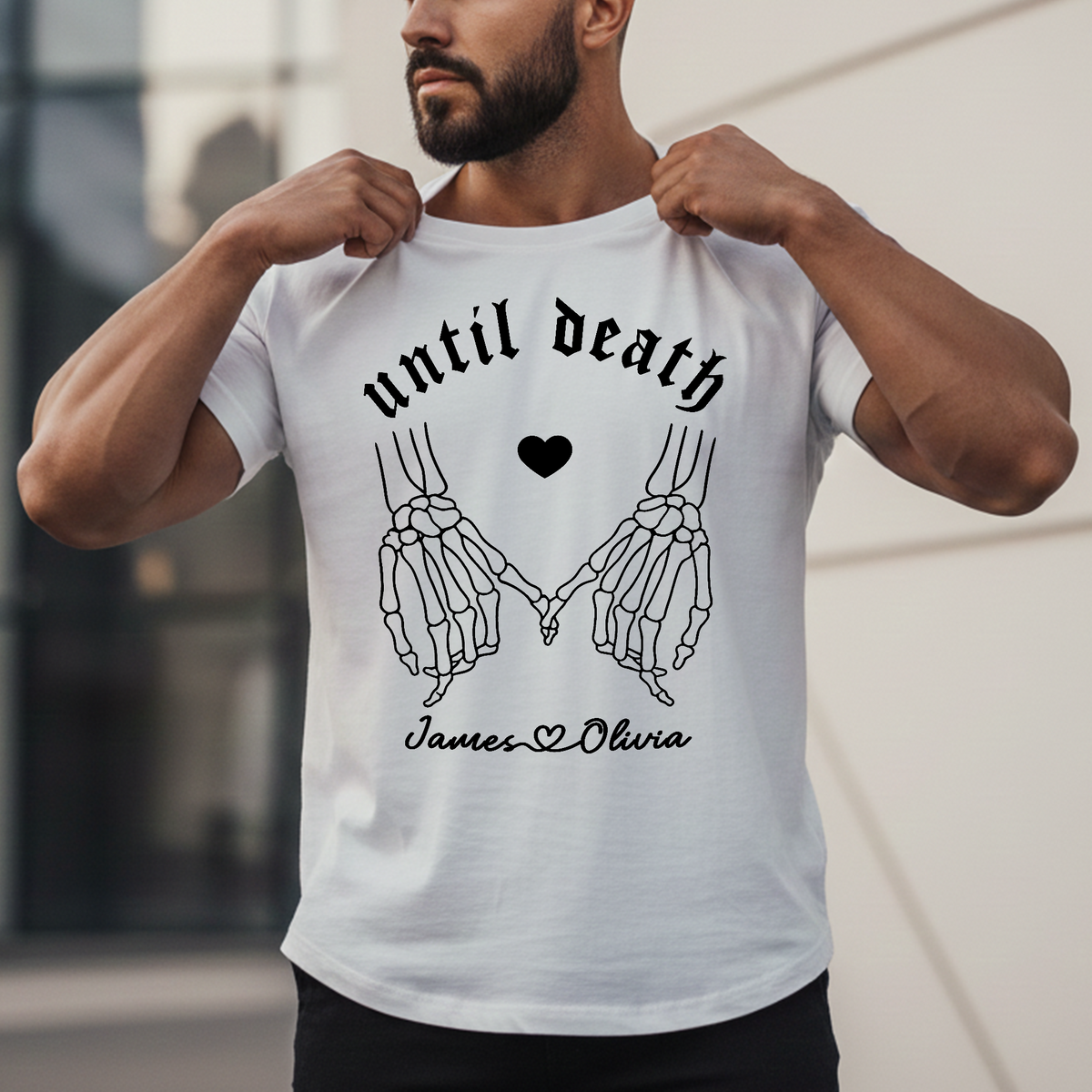 Personalized Until Death Skeleton Valentine T-shirt Gift For Couple - HQLOL