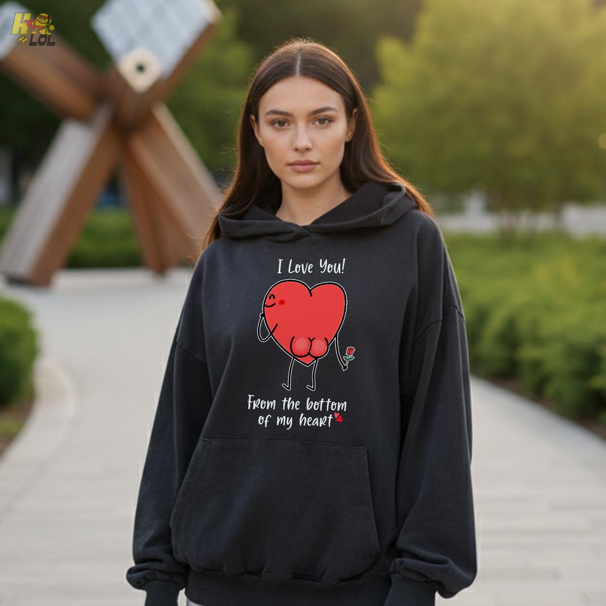 I Love You From The Bottom Of My Heart Hoodie Valentine Gift for Her - HQLOL
