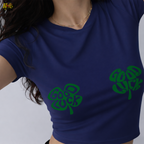 Good Luck Shamrock Clover Baby Tee Gift for Her - HQLOL