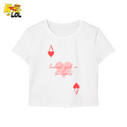 Ace of Hearts Graphic Baby Tee Luckiest Girl in the World Gift for Girlfriend - HQLOL