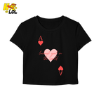 Ace of Hearts Graphic Baby Tee Luckiest Girl in the World Gift for Girlfriend - HQLOL