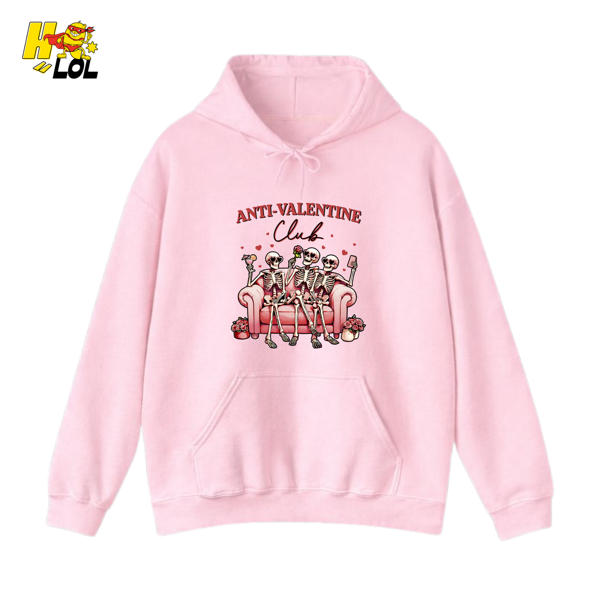 Anti Valentine Club Skeletons Hoodie Gift For Single Friends - HQLOL