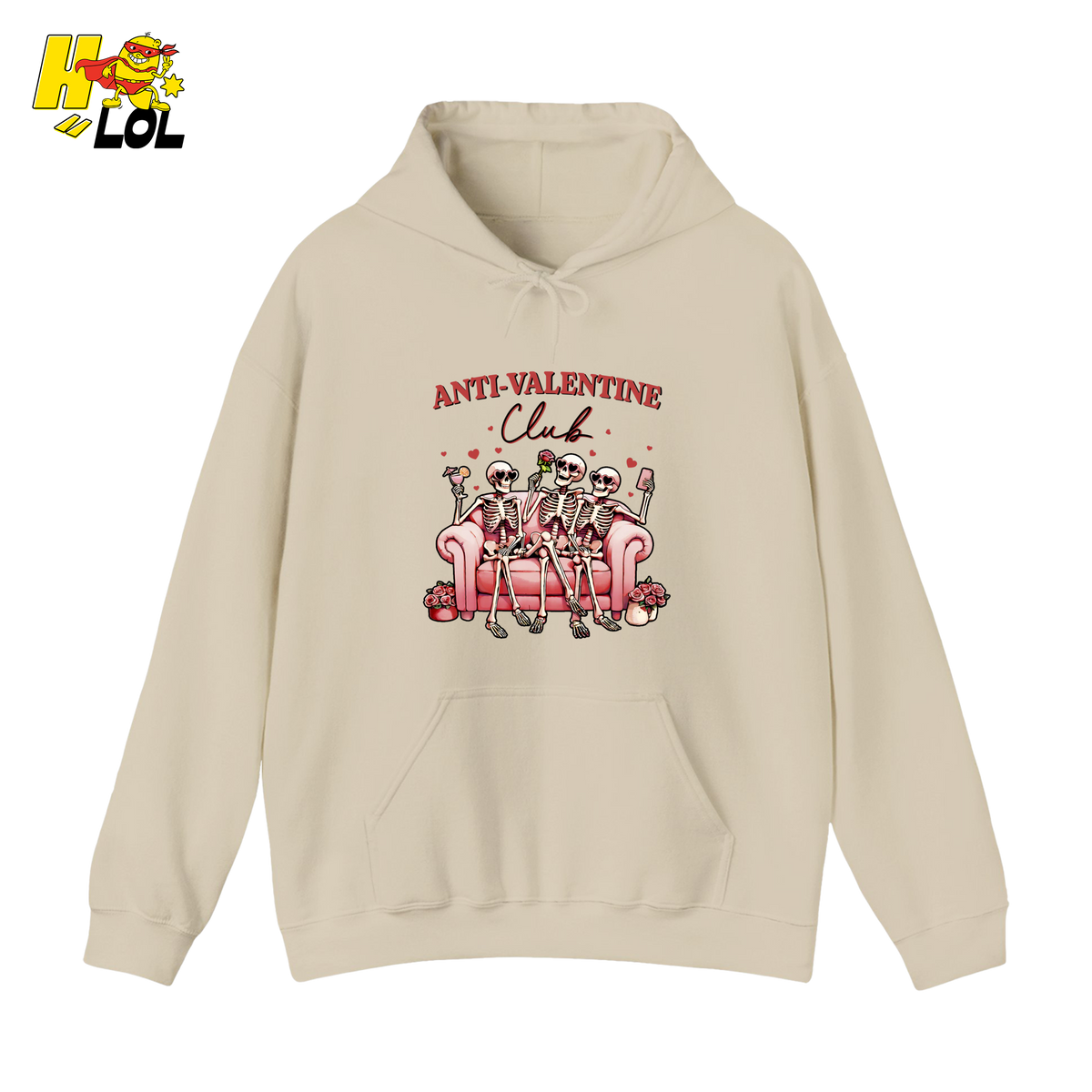 Anti Valentine Club Skeletons Hoodie Gift For Single Friends - HQLOL