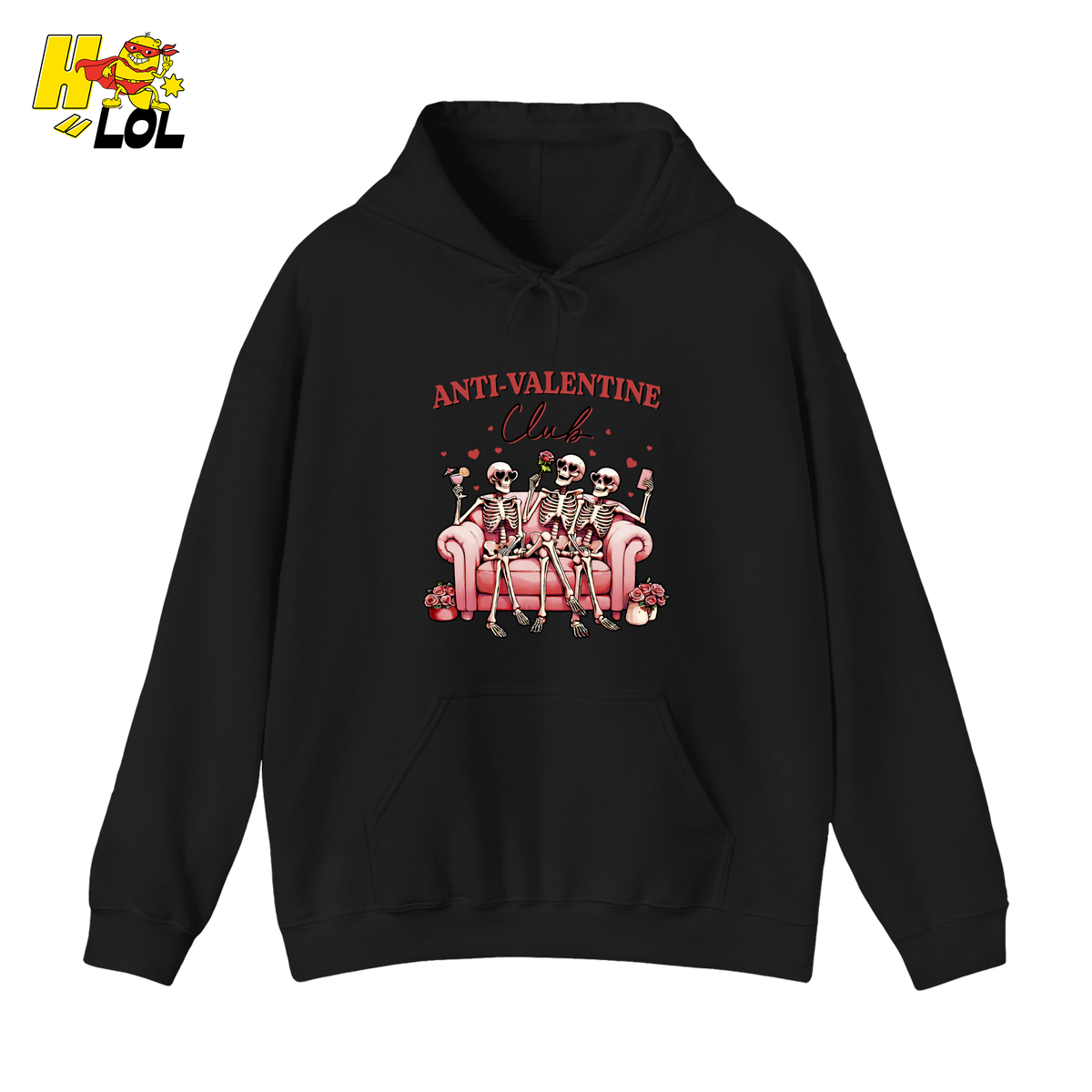 Anti Valentine Club Skeletons Hoodie Gift For Single Friends - HQLOL