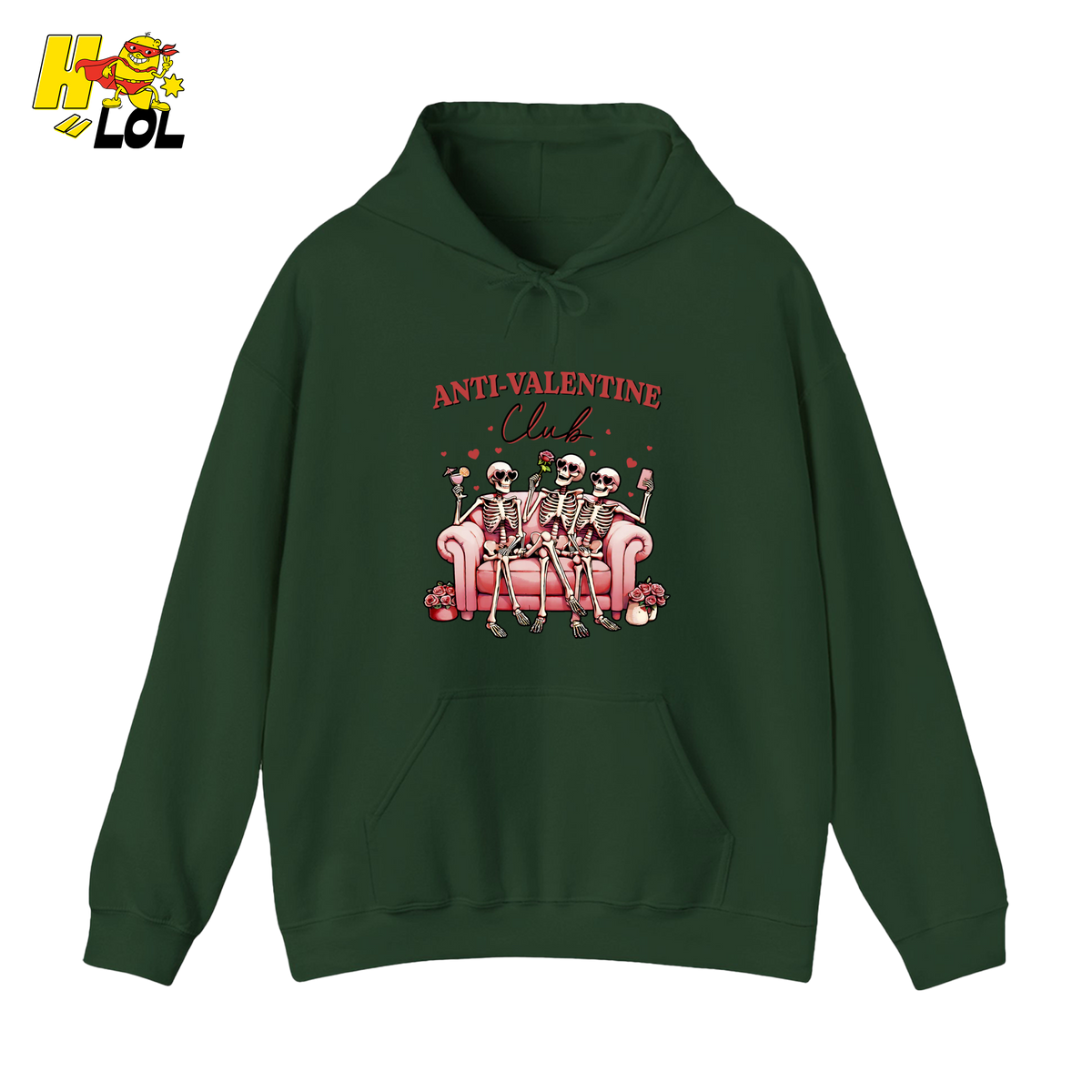 Anti Valentine Club Skeletons Hoodie Gift For Single Friends - HQLOL