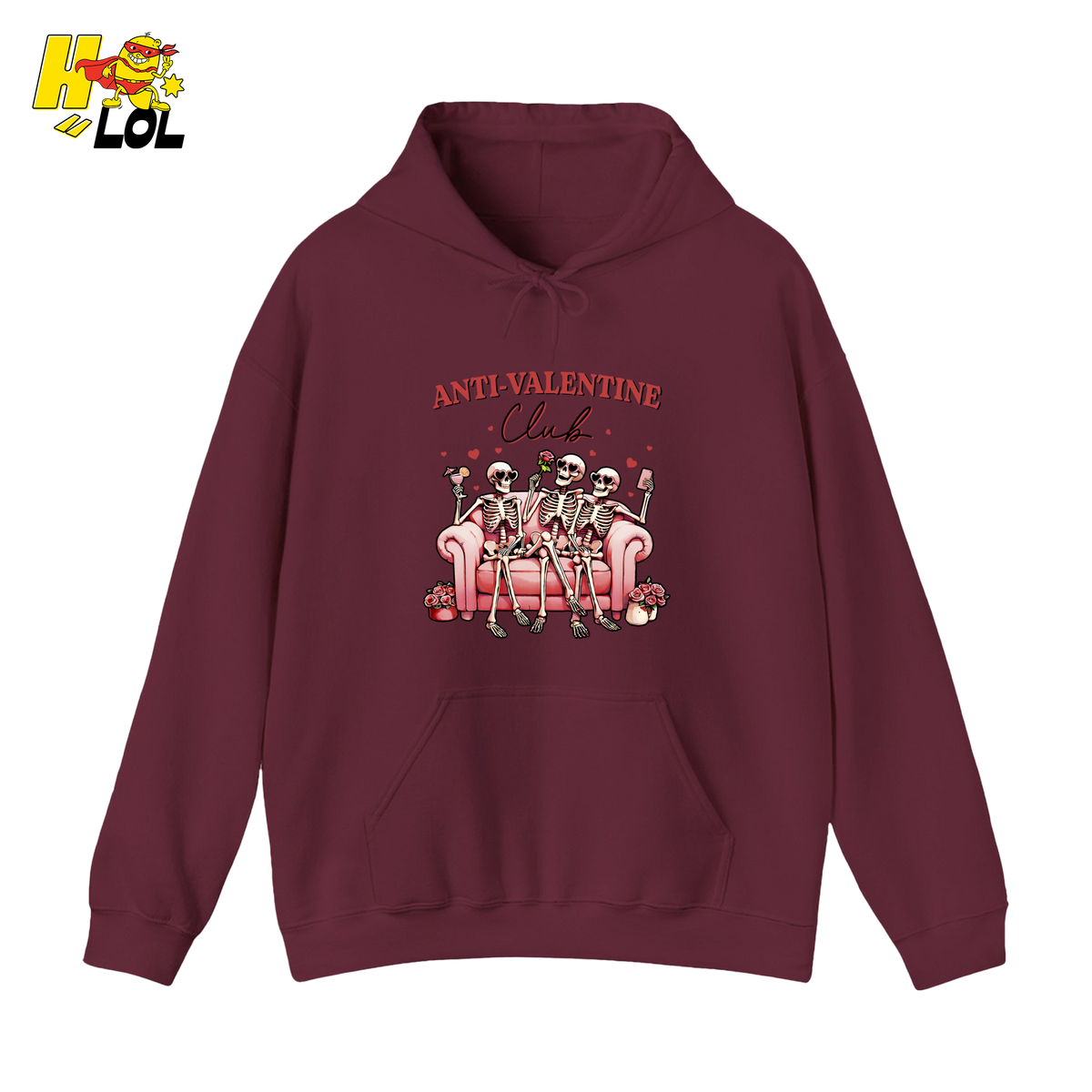 Anti Valentine Club Skeletons Hoodie Gift For Single Friends - HQLOL