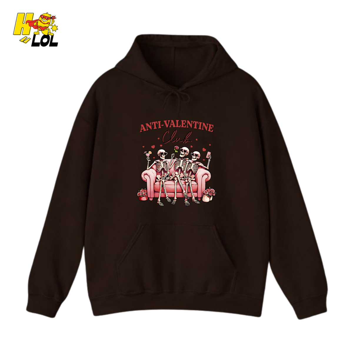 Anti Valentine Club Skeletons Hoodie Gift For Single Friends - HQLOL