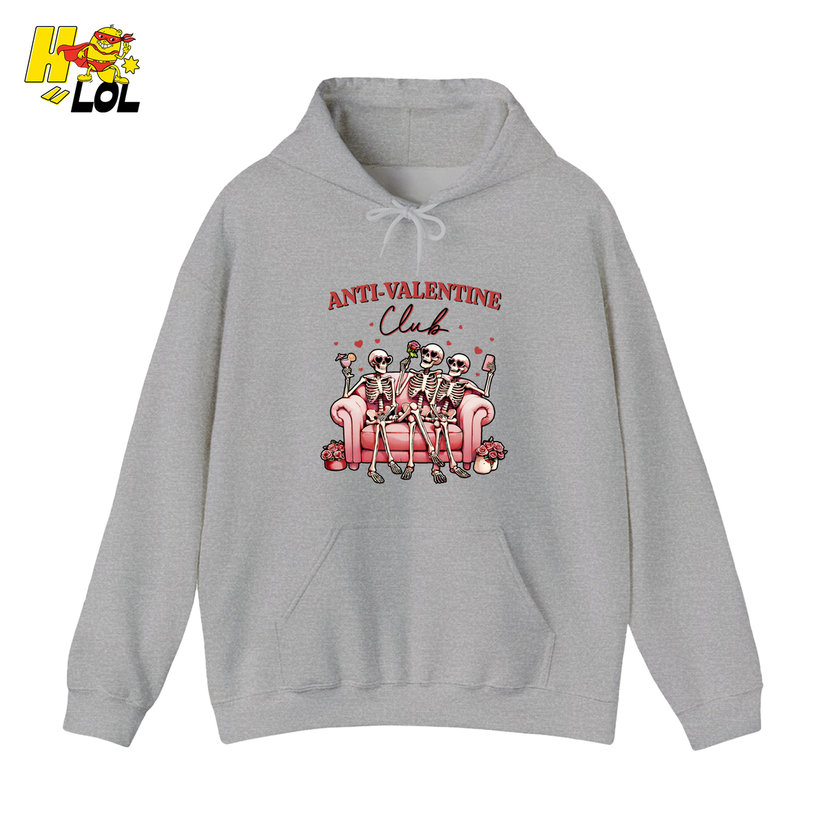 Anti Valentine Club Skeletons Hoodie Gift For Single Friends - HQLOL