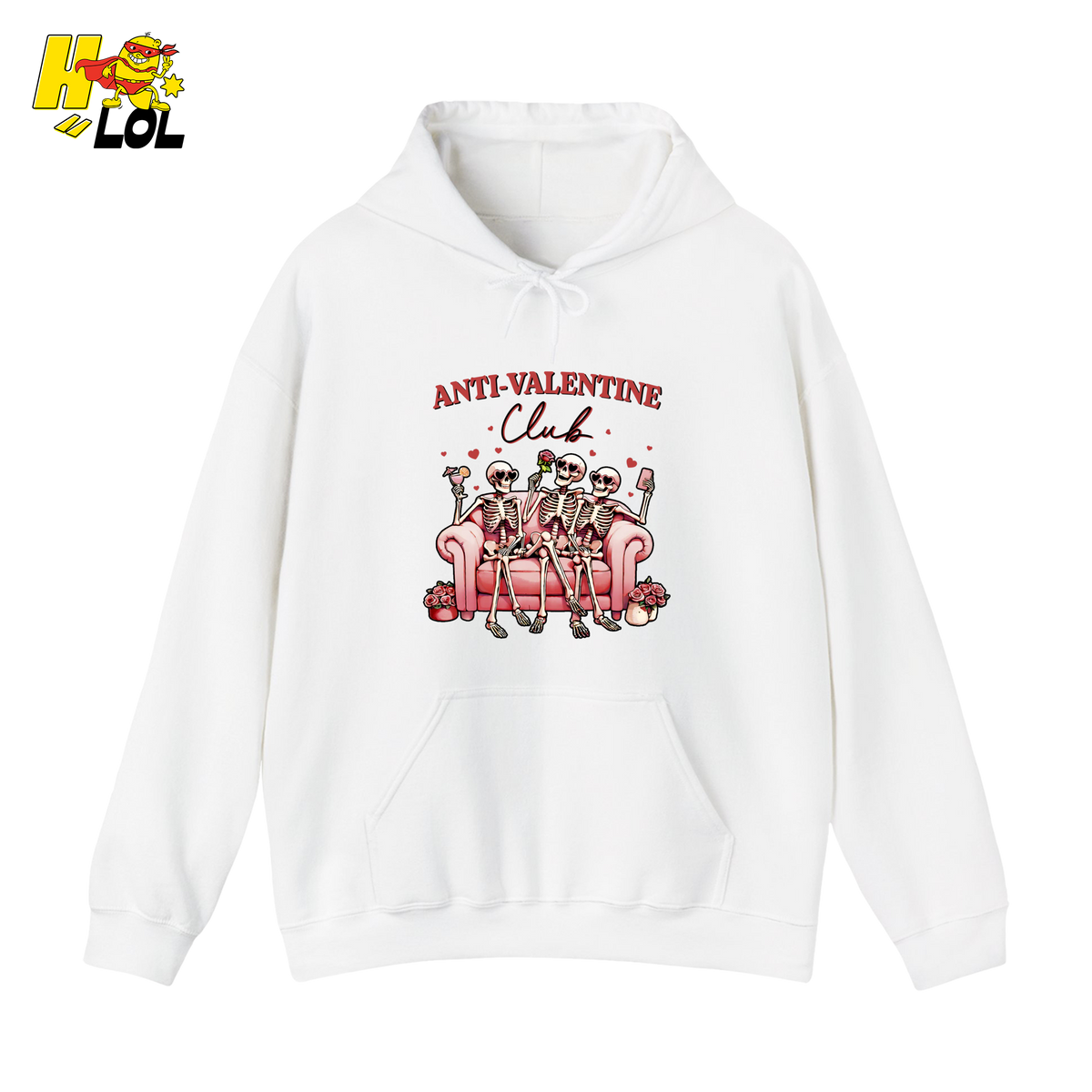 Anti Valentine Club Skeletons Hoodie Gift For Single Friends - HQLOL