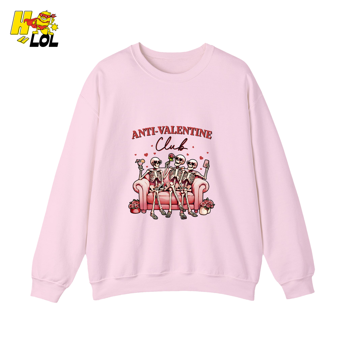 Anti Valentine Club Skeletons Sweatshirt Gift For Single Friends - HQLOL