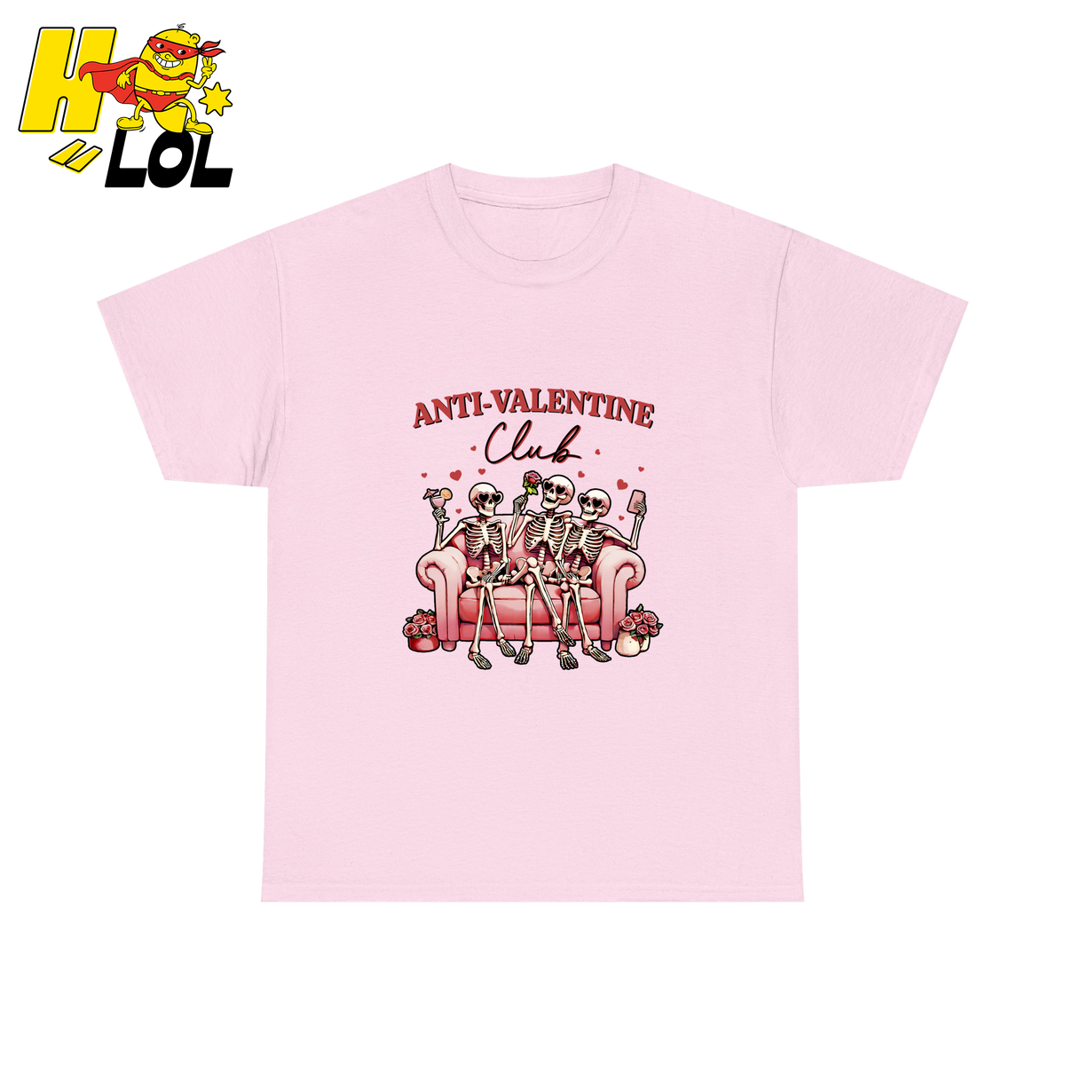 Anti Valentine Club Skeletons T-Shirt Gift For Single Friends - HQLOL