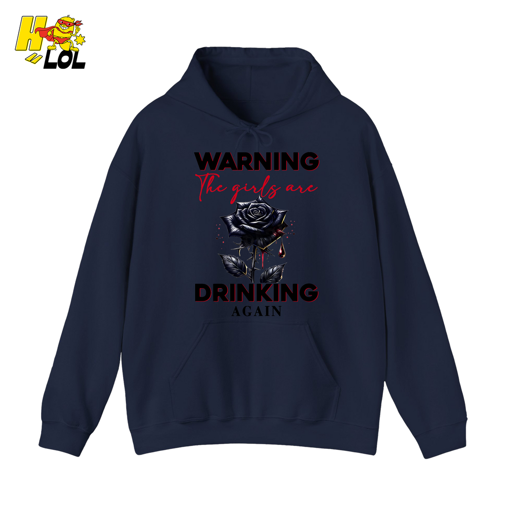 Anti Valentine Warning Girls Drinking Hoodie Gift for Single - HQLOL