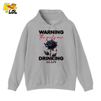 Anti Valentine Warning Girls Drinking Hoodie Gift for Single - HQLOL