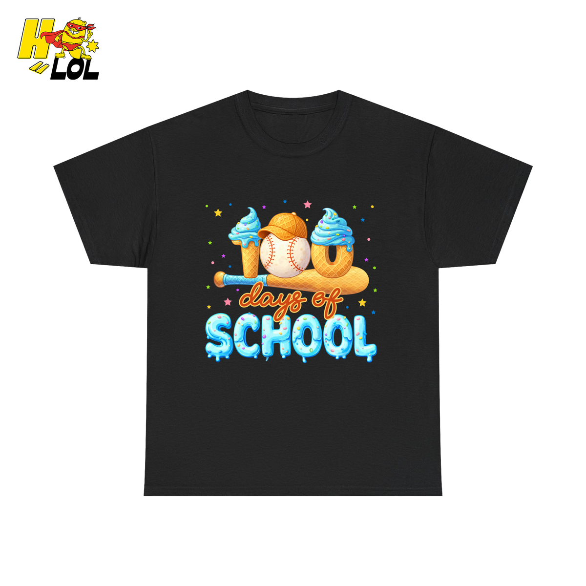 Baseball 100 Days Of School T-shirt Gift For Kindergarten - HQLOL