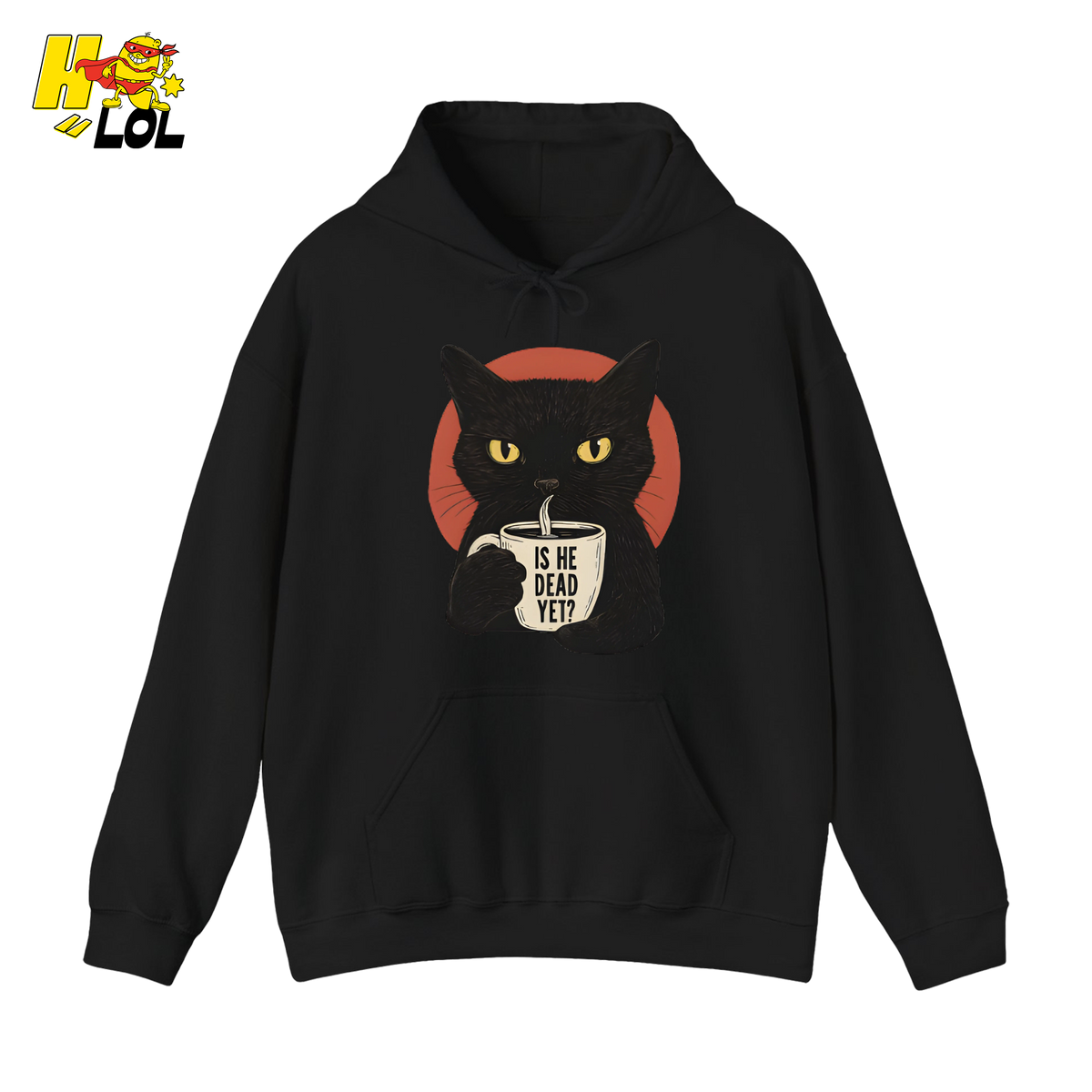 Black Cat Sarcastic Coffee Hoodie Gift For Cat Lovers - HQLOL