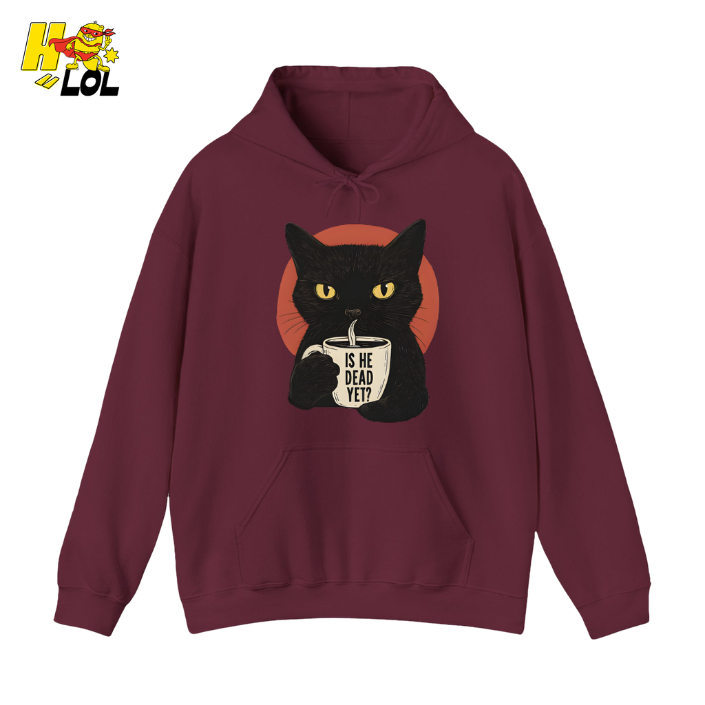 Black Cat Sarcastic Coffee Hoodie Gift For Cat Lovers - HQLOL