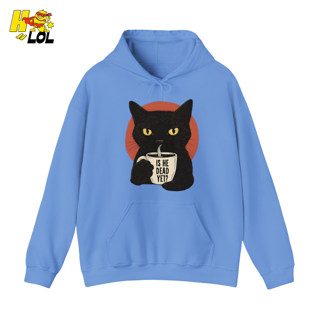 Black Cat Sarcastic Coffee Hoodie Gift For Cat Lovers - HQLOL