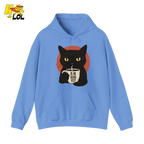 Black Cat Sarcastic Coffee Hoodie Gift For Cat Lovers - HQLOL