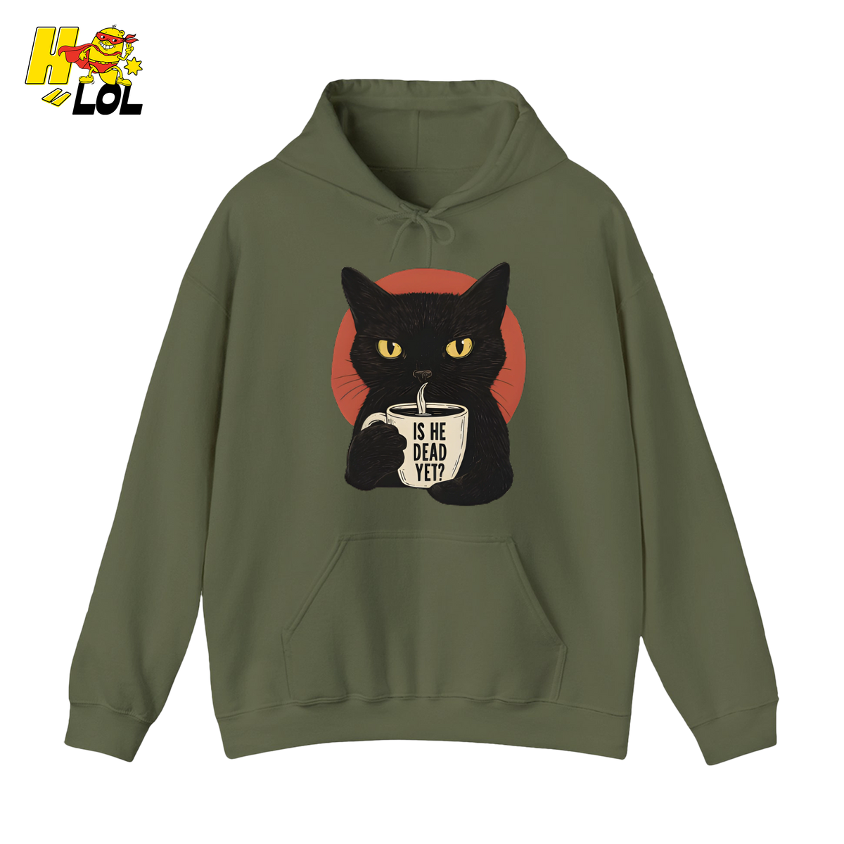 Black Cat Sarcastic Coffee Hoodie Gift For Cat Lovers - HQLOL