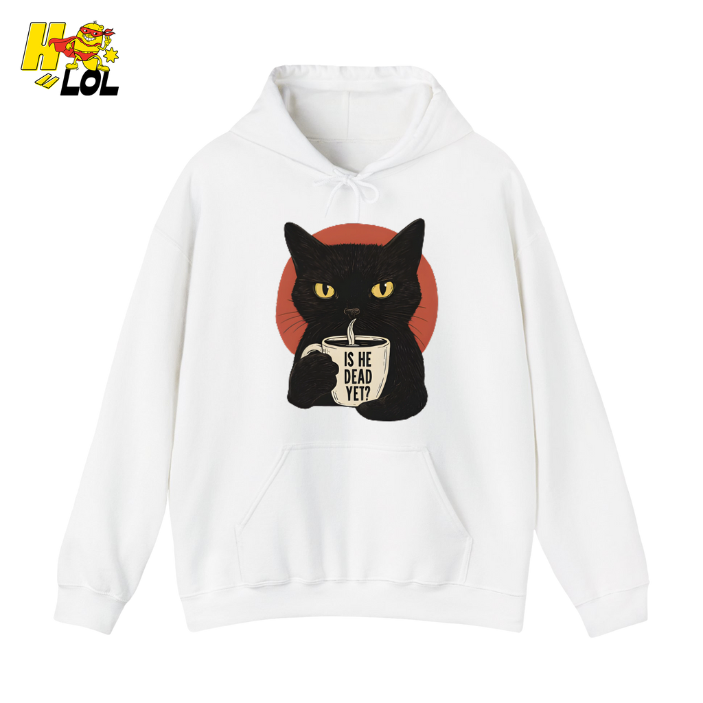 Black Cat Sarcastic Coffee Hoodie Gift For Cat Lovers - HQLOL