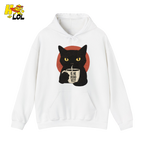 Black Cat Sarcastic Coffee Hoodie Gift For Cat Lovers - HQLOL