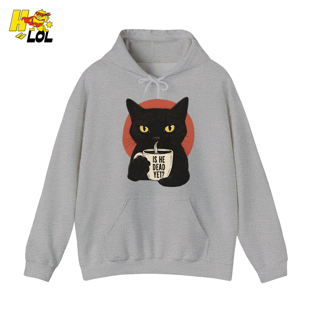 Black Cat Sarcastic Coffee Hoodie Gift For Cat Lovers - HQLOL