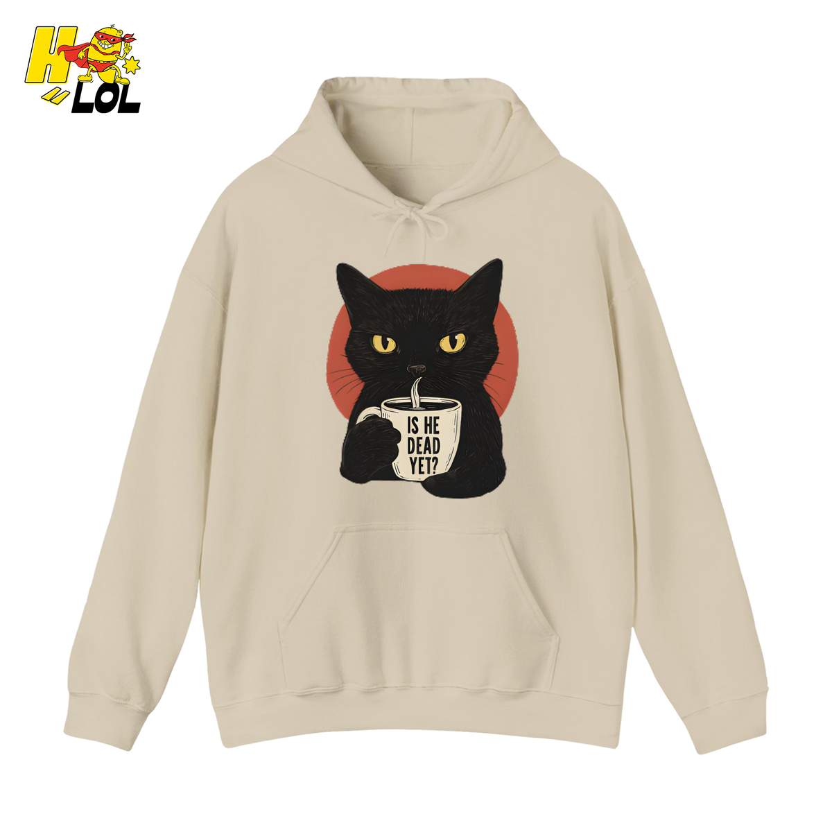 Black Cat Sarcastic Coffee Hoodie Gift For Cat Lovers - HQLOL