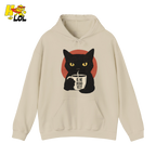 Black Cat Sarcastic Coffee Hoodie Gift For Cat Lovers - HQLOL