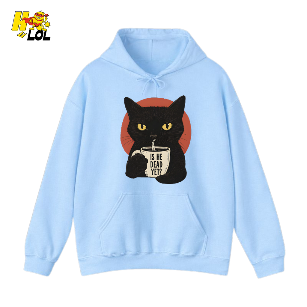 Black Cat Sarcastic Coffee Hoodie Gift For Cat Lovers - HQLOL