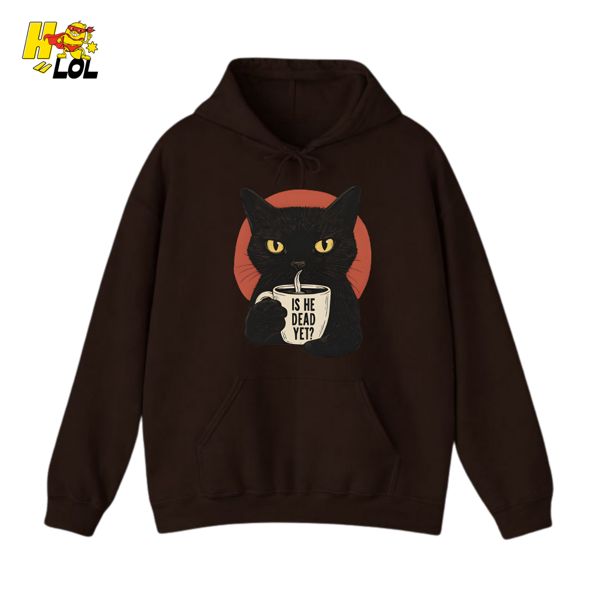 Black Cat Sarcastic Coffee Hoodie Gift For Cat Lovers - HQLOL