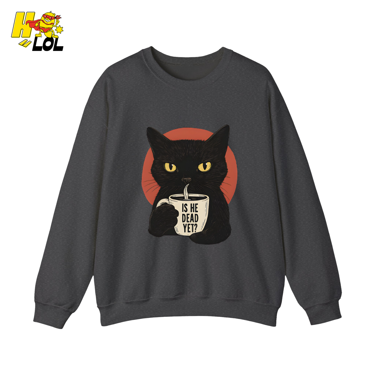 Black Cat Sarcastic Coffee Sweatshirt Gift For Cat Lovers - HQLOL