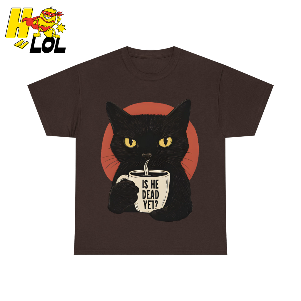 Black Cat Sarcastic Coffee T Shirt Gift For Cat Lovers - HQLOL