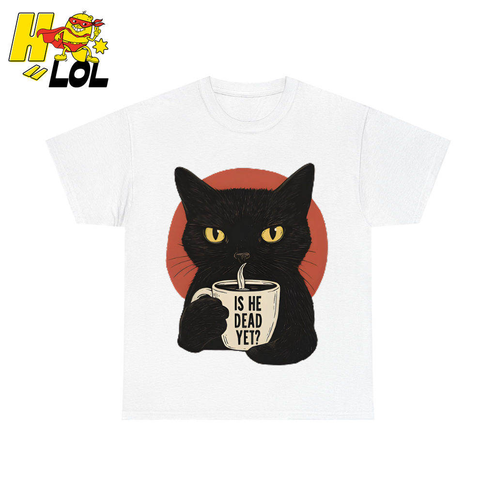 Black Cat Sarcastic Coffee T Shirt Gift For Cat Lovers - HQLOL