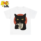 Black Cat Sarcastic Coffee T Shirt Gift For Cat Lovers - HQLOL