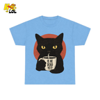Black Cat Sarcastic Coffee T Shirt Gift For Cat Lovers - HQLOL