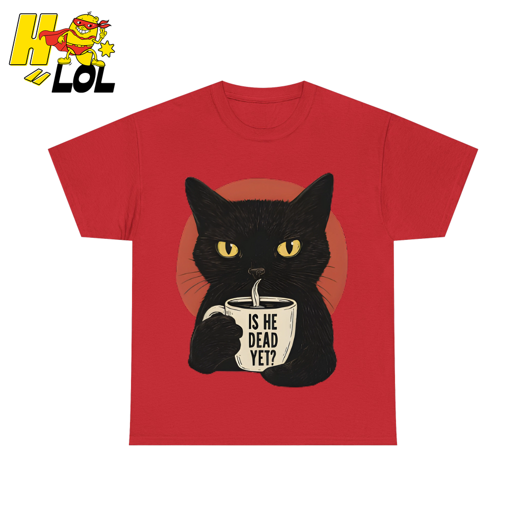 Black Cat Sarcastic Coffee T Shirt Gift For Cat Lovers - HQLOL