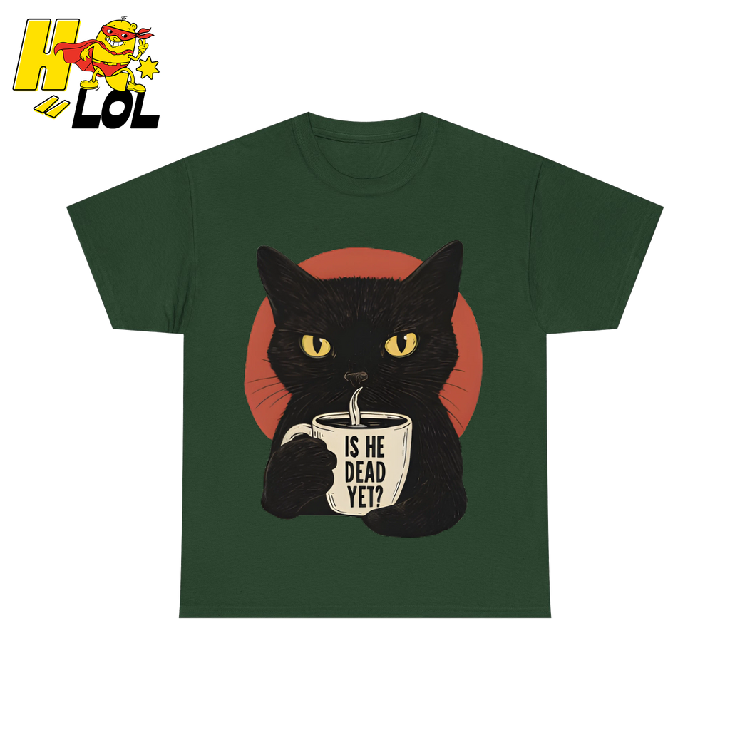 Black Cat Sarcastic Coffee T Shirt Gift For Cat Lovers - HQLOL
