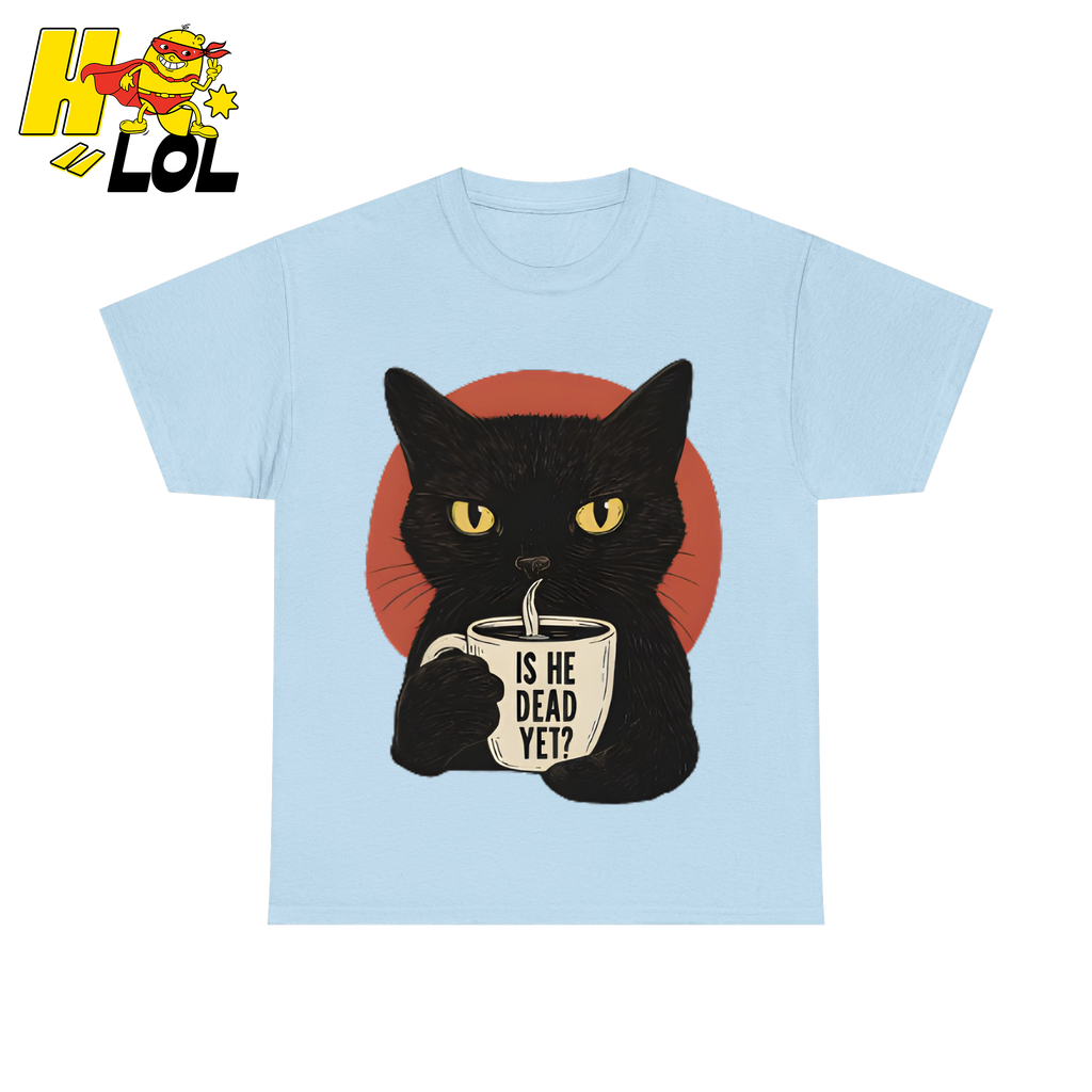 Black Cat Sarcastic Coffee T Shirt Gift For Cat Lovers - HQLOL