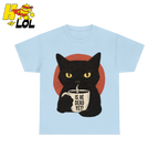 Black Cat Sarcastic Coffee T Shirt Gift For Cat Lovers - HQLOL