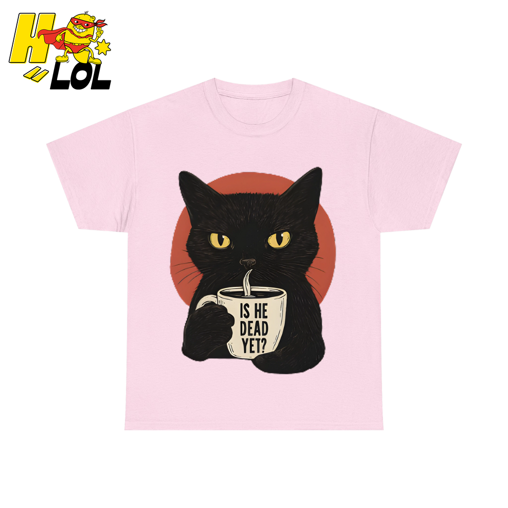 Black Cat Sarcastic Coffee T Shirt Gift For Cat Lovers - HQLOL