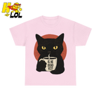 Black Cat Sarcastic Coffee T Shirt Gift For Cat Lovers - HQLOL