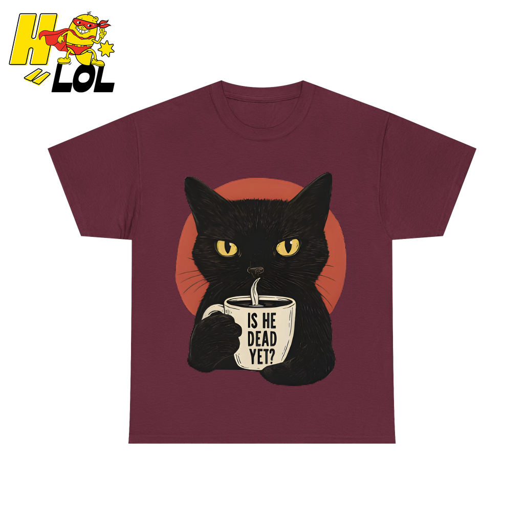 Black Cat Sarcastic Coffee T Shirt Gift For Cat Lovers - HQLOL