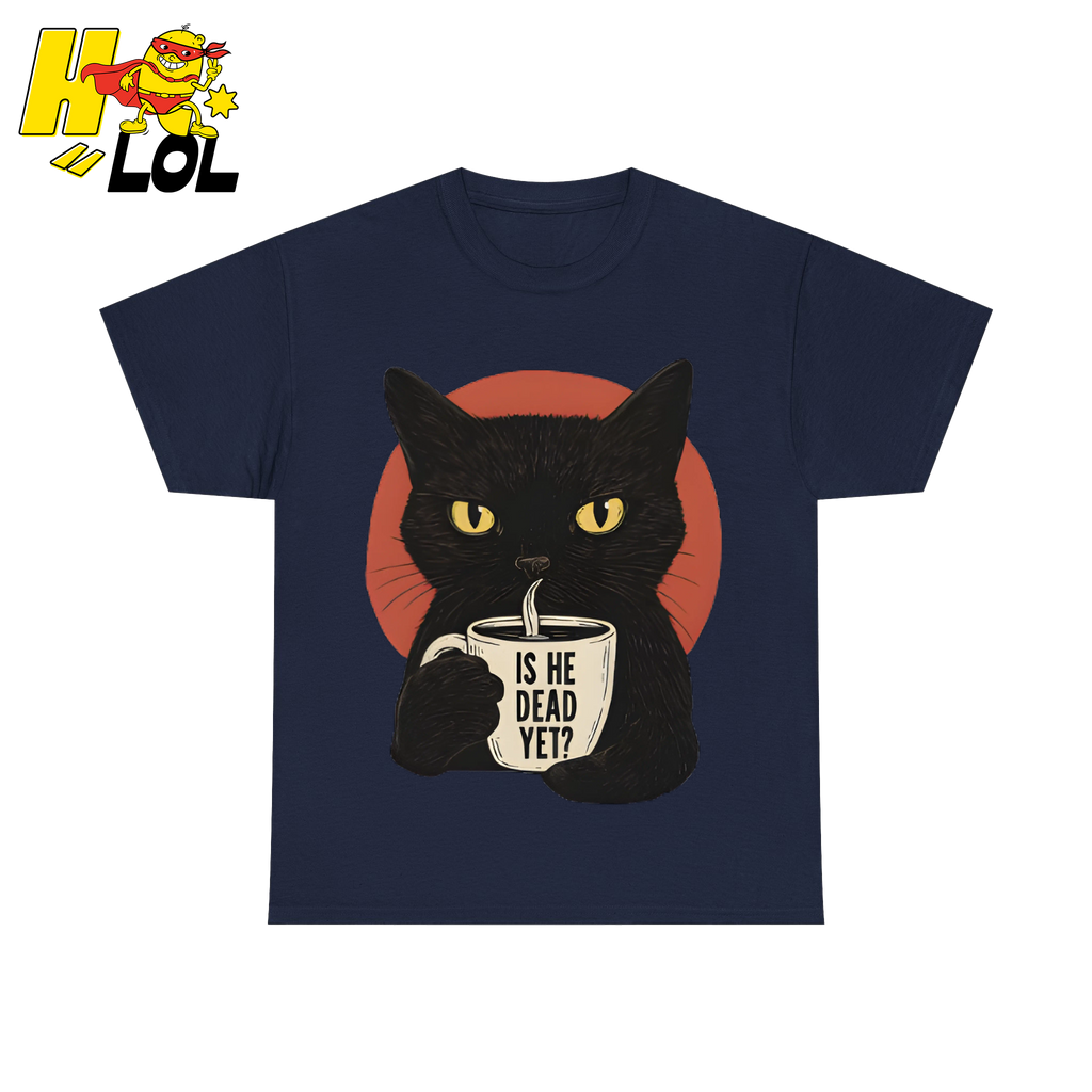 Black Cat Sarcastic Coffee T Shirt Gift For Cat Lovers - HQLOL