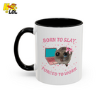 Born to Slay Cat Mug Gift for Friends - HQLOL